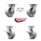 Service Caster 6 Inch Kingpinless Semi Steel Wheel Caster Swivel Locks 2 Brakes SCC, 2PK SCC-KP30S620-SSR-BSL-2-SLB-2 - alternate 2